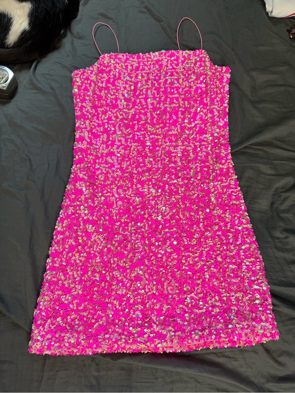 Hot Pink Sequin Mini Dress